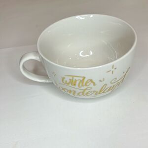 Marketplace Brands Winter Wonderland Soup Bowl Mug With Handle White Gold 4 Cups